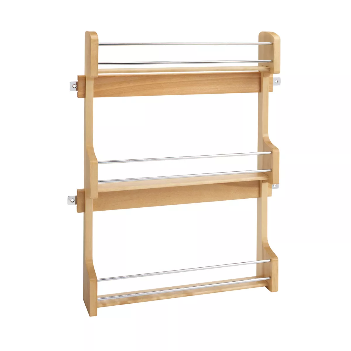 Rev-A-Shelf 4SR-21 21-Inch Kitchen Cabinet Door Mounted Wooden 3-Shelf Storage Spice Rack with Mounting Hardware, Natural Maple