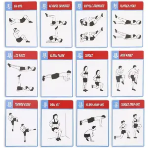 Okuna Outpost 50 Pack Bodyweight Exercise Cards for Workout Routine, Fitness Gift, 3.5 x 5 in