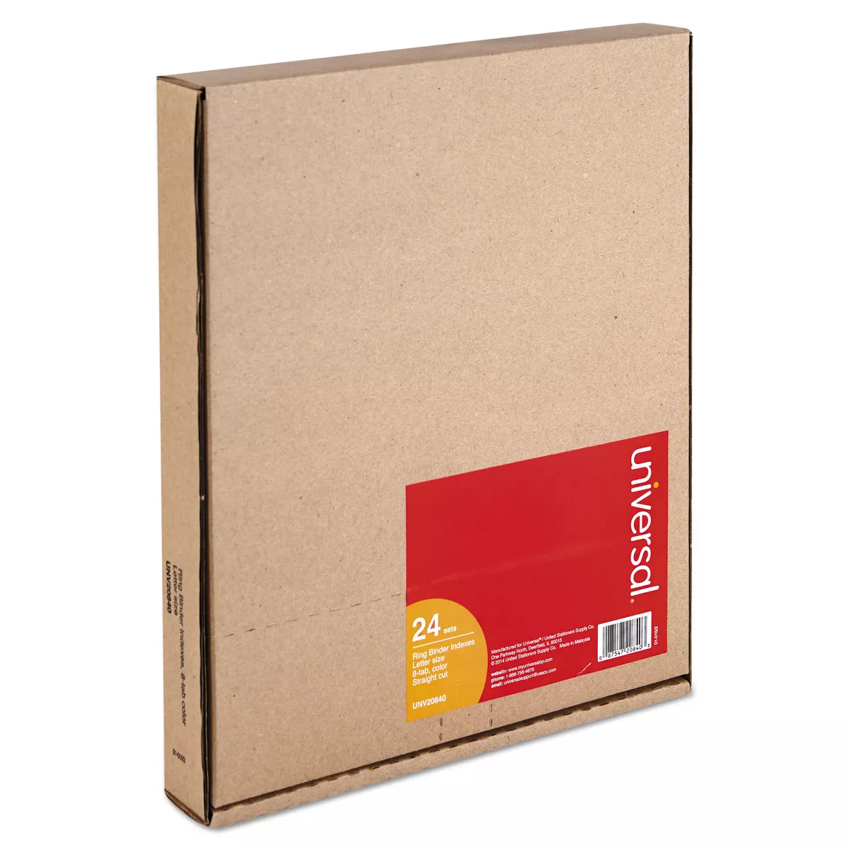 UNIVERSAL Economical Insertable Index Multicolor Tabs 8-Tab Letter Buff 24 Sets/Box 20840