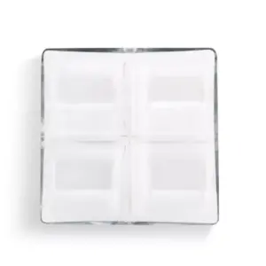 DEMDACO Glass 4-Section Divided Serving Dish Clear
