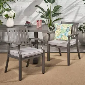 Lombok 2pk Aluminum Modern Dining Chair Dark Gray/Silver - Christopher Knight Home