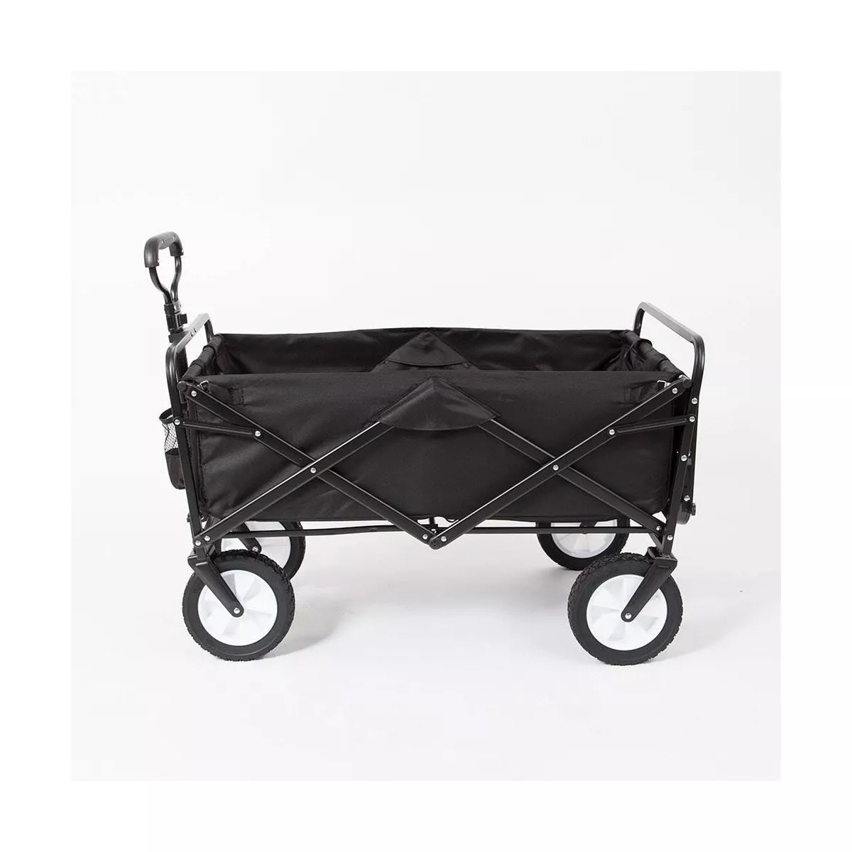 Mac Sports Collapsible Folding Outdoor Garden Utility Wagon Cart w/ Table, Black