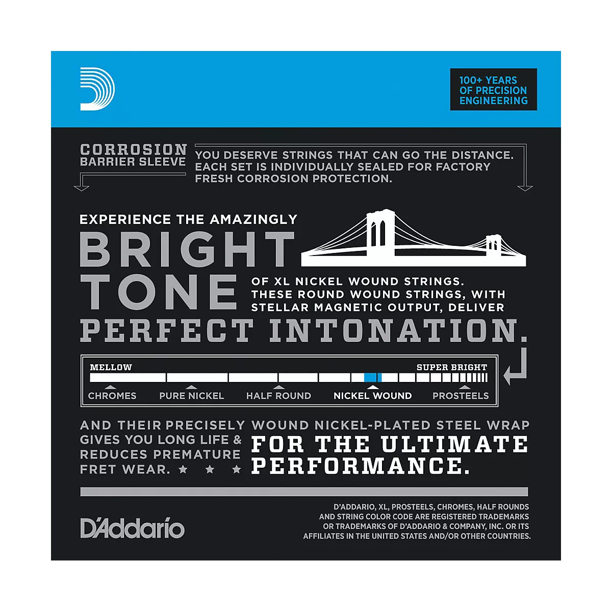 D'Addario EXL170-12 XL Light Long Scale 12-String Nickel Electric Bass Strings