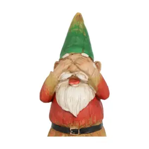 Sunnydaze Three Wise Garden Gnomes Hear, Speak, See No Evil Indoor/Outdoor Lawn Statue Set - 12