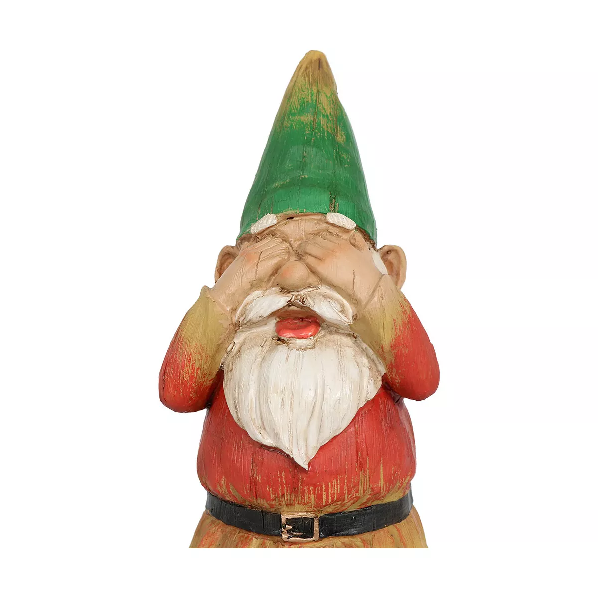 Sunnydaze Three Wise Garden Gnomes Hear, Speak, See No Evil Indoor/Outdoor Lawn Statue Set - 12" H - 3-Piece Set