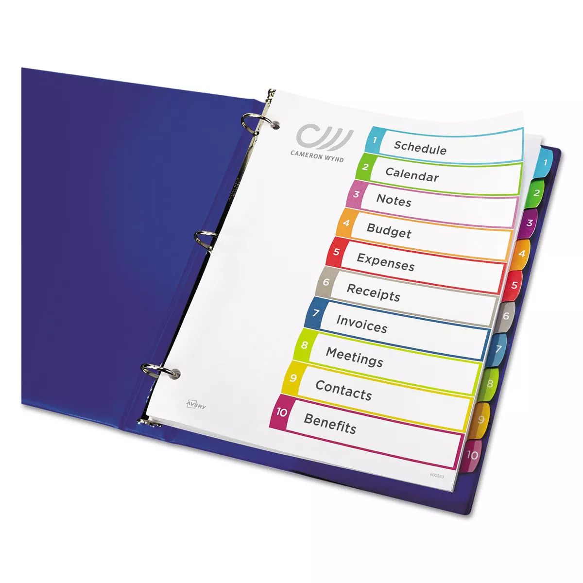 Avery Ready Index Table of Contents Dividers Multicolor Tabs 1-10 Letter 11842