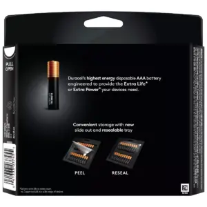 Duracell Optimum AAA Batteries - 18 Pack Alkaline Battery with Resealable Tray