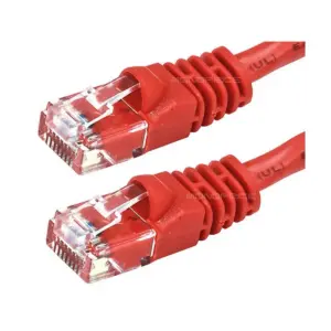 Monoprice Cat6 Ethernet Patch Cable - 20 Feet - Red | Network Internet Cord - RJ45, Stranded, 550Mhz, UTP, Pure Bare Copper Wire, 24AWG