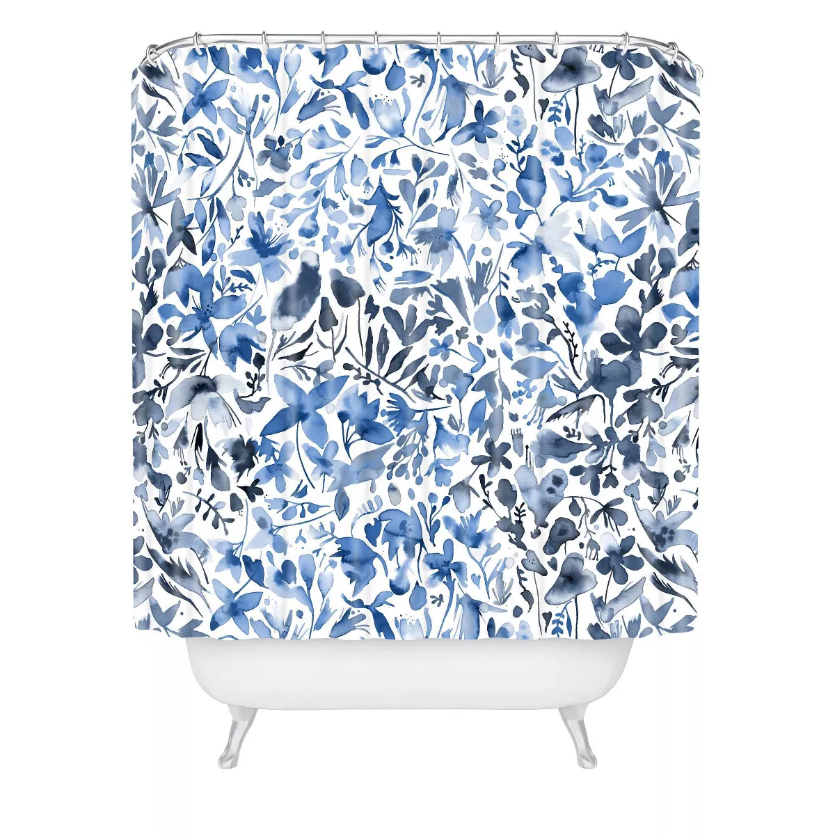Ninola Design Flowers and Plants Ivy Shower Curtain Blue - Deny Designs