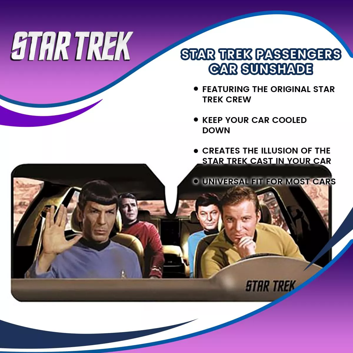 Just Funky Star Trek Passengers Car Sunshade