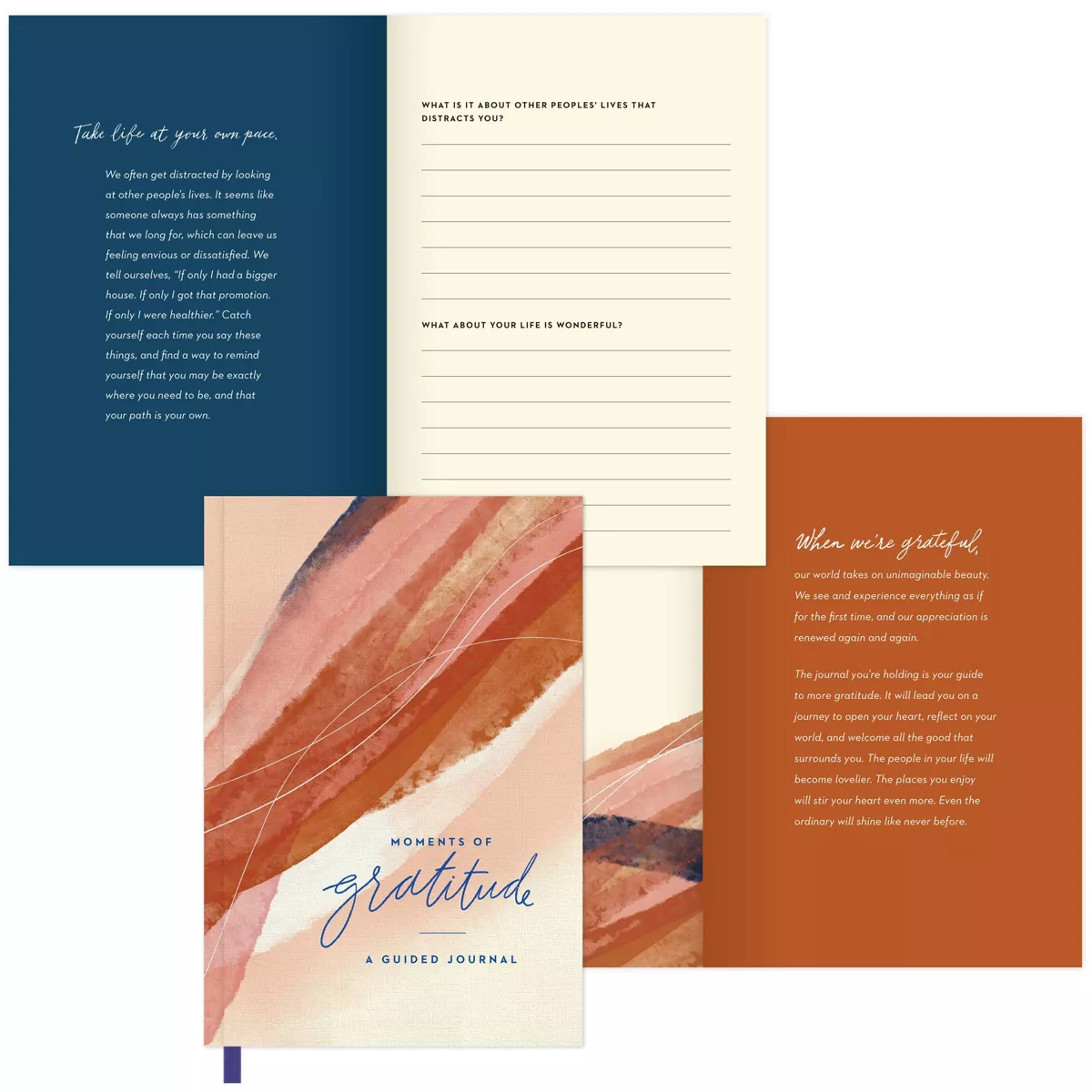 Guided Journal Softcover Sewn Moments of Gratitude - Green Inspired