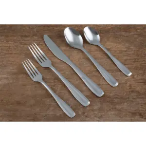 41pc Stainless Steel Waylen Mirror Silverware Set with Holder - Cambridge Silversmiths