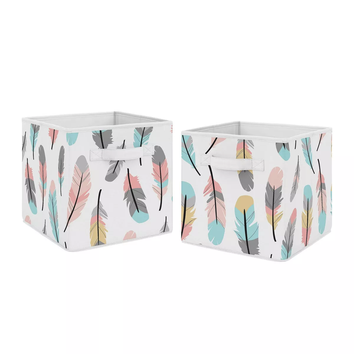 Feather Fabric Storage Bins - Sweet Jojo Designs