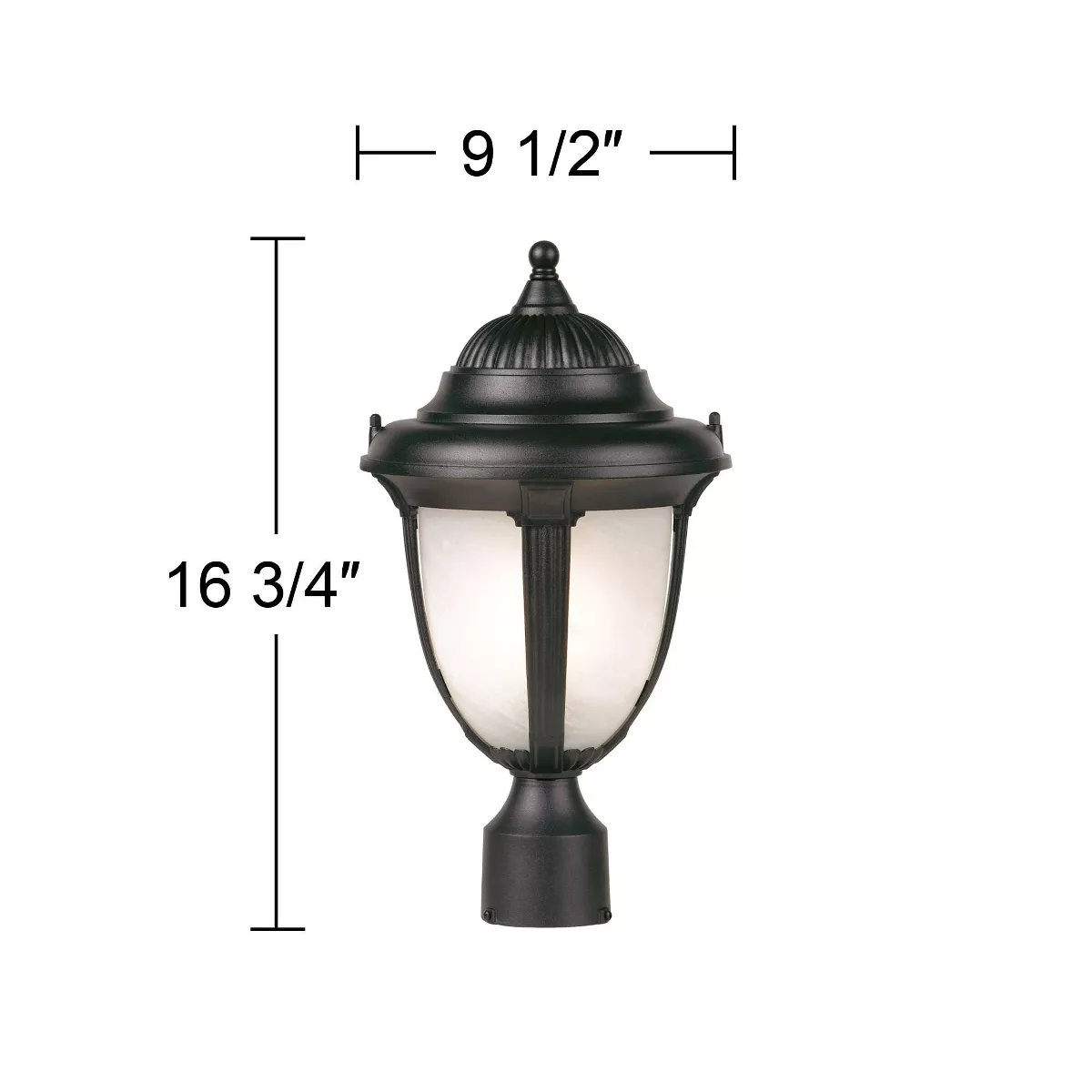 John Timberland Rustic Outdoor Post Light Pier Mount Fixture Black 16 3/4