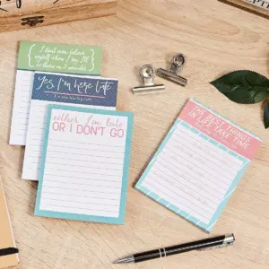 Paper Junkie 4-Pack To Do List Notepads Memo Pads with Funny Quotes, 4 x 5.2 in