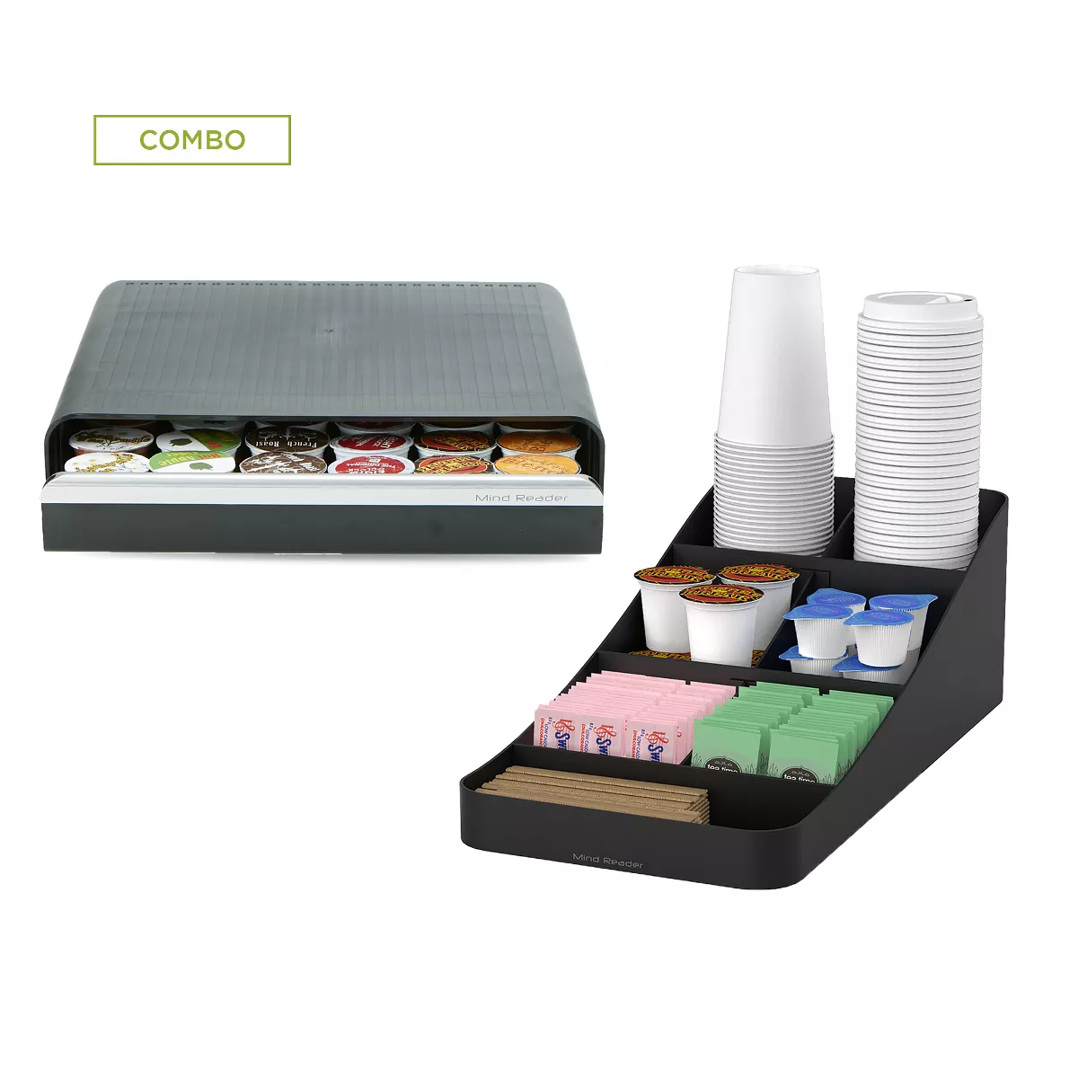 Mind Reader 36 Capacity K-Cup Coffee Pod Storage Drawer with 7 Compartments for Cups, Black