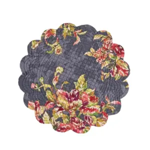 C&F Home Regina Cotton Quilted Round Reversible Placemat Set of 6