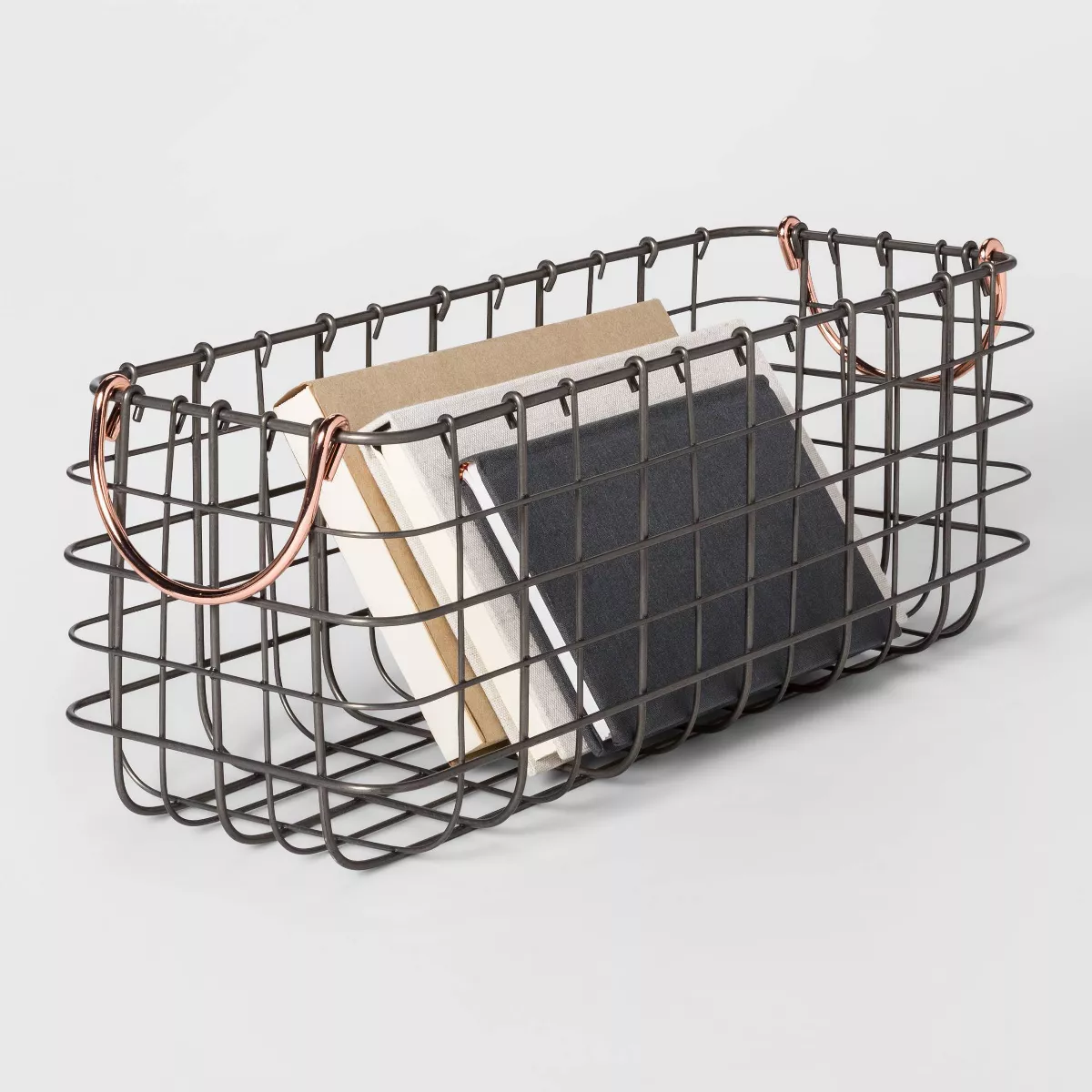 16"X6"X6" Wire Tank Top Basket with Handle Copper - Threshold™