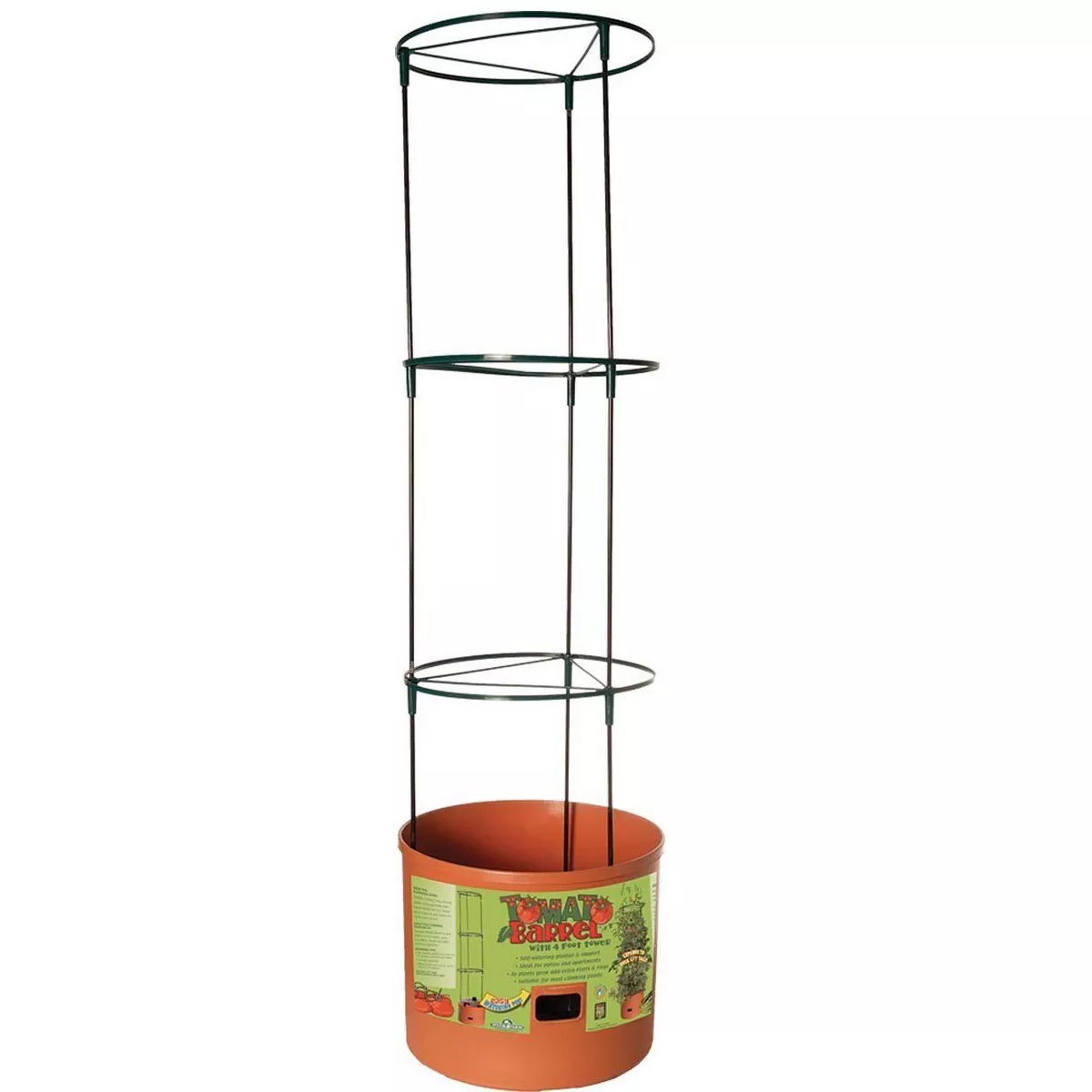 Hydrofarm GCTB Tomato Barrel Pot Garden Planting 4 Foot Trellis System (2 Pack)