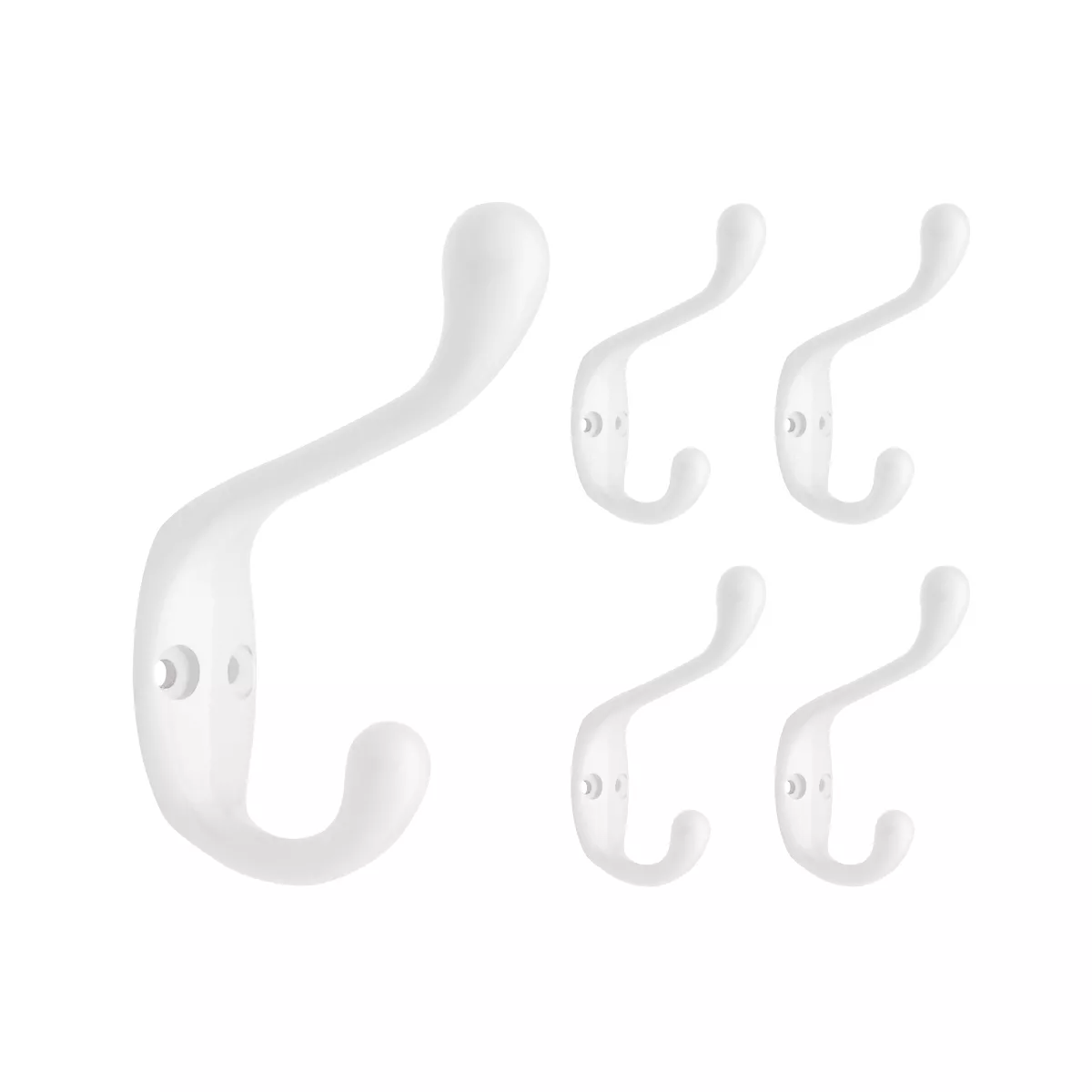 Franklin Brass 5pk 3"Heavy Duty Coat & Hat Decorative Hooks White