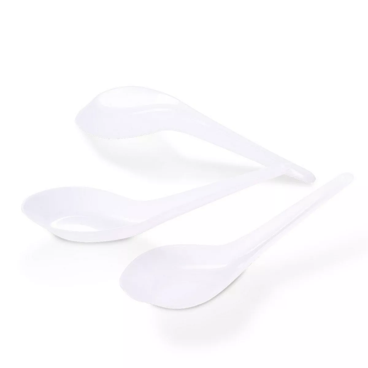500-Pack Chinese Spoons - Disposable Chinese Soup Spoons - Plastic Asian Spoons for Soups, 5.4 x 1.5 Inches, White