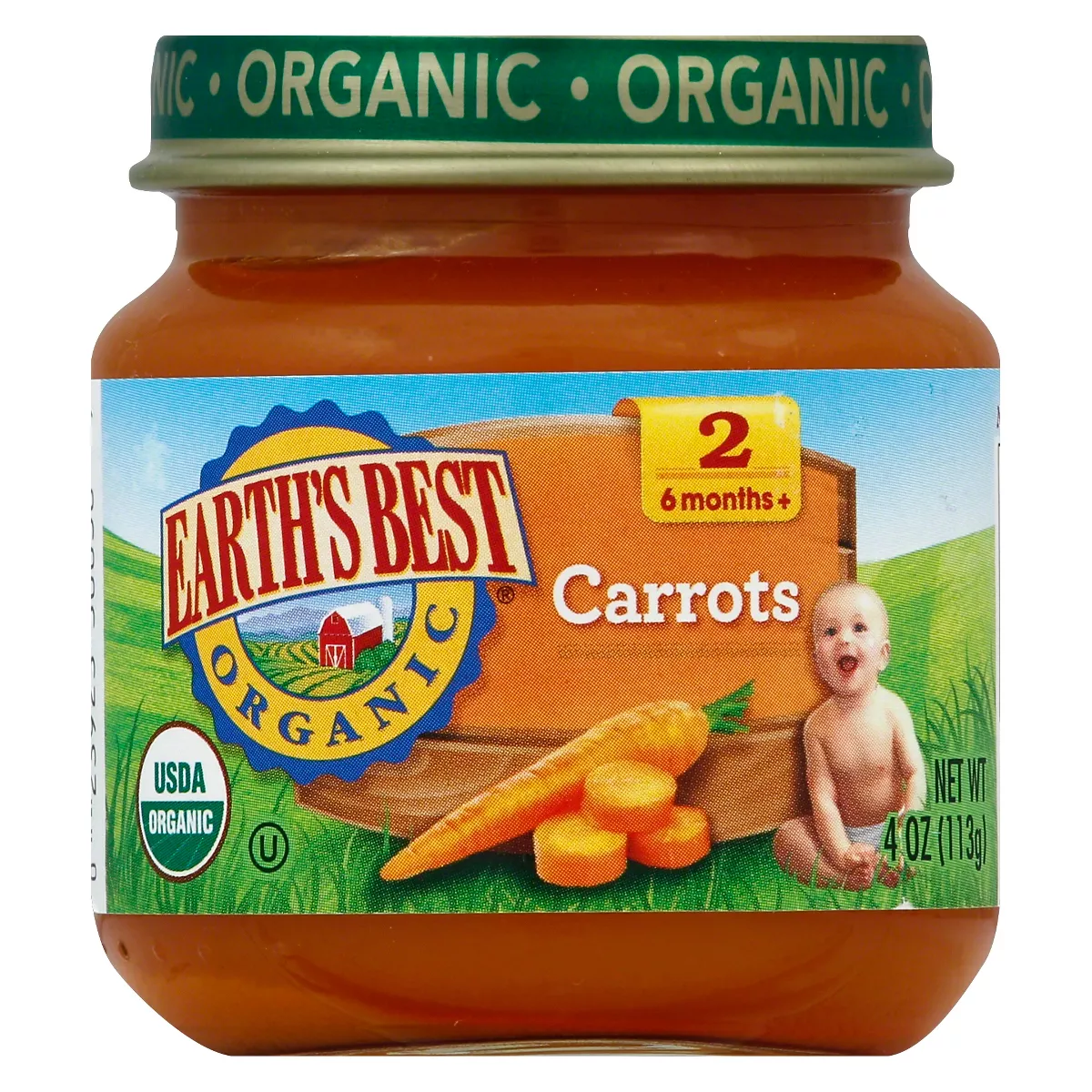 Earth's Best Organic Pureed Baby Food Carrots - 4oz
