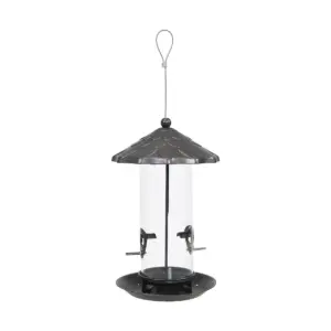 Sunnydaze Decor Wild Bird Seed Feeder with Acorn Style Roof - Gray - 13