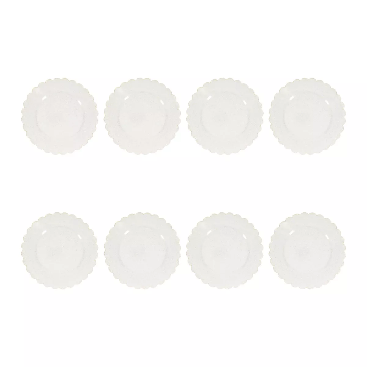 8ct Scalloped Dinner Paper Plates Gold Glitter - Spritz™