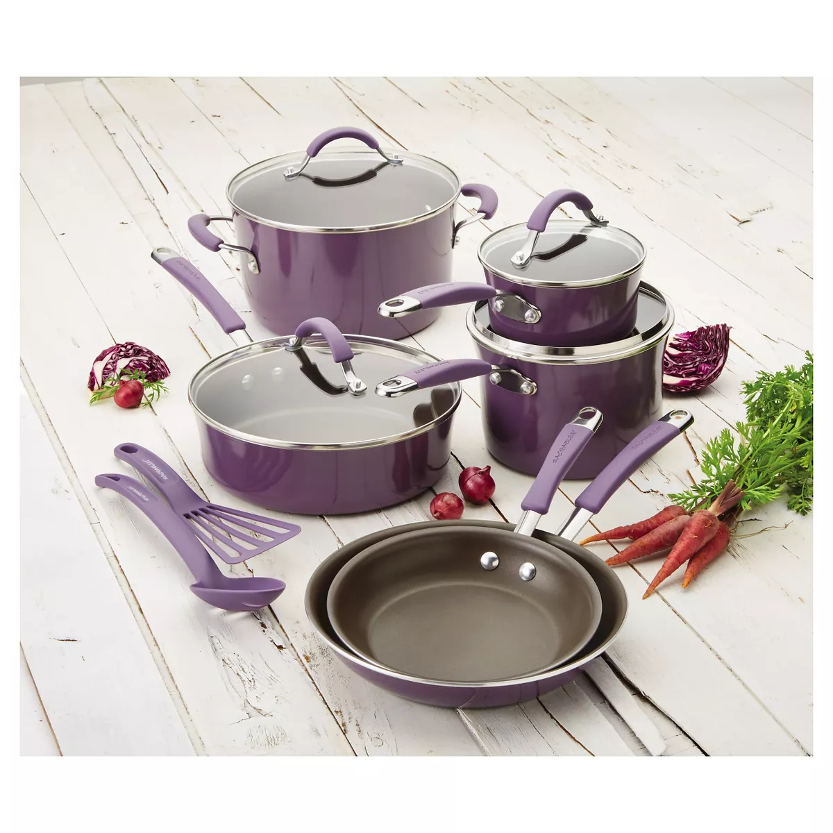 Rachael Ray 12 Piece Cookware Set - Purple