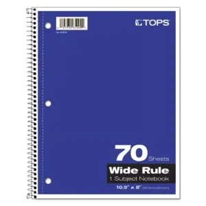 Tops Coil-Lock Wirebound Notebooks Legal/Wide 10 1/2 x 8 White 70 Sheets 65000