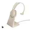Jabra Evolve2 65 USB-C UC Mono with Charging Stand - Beige Wireless Headset / Music Headphones