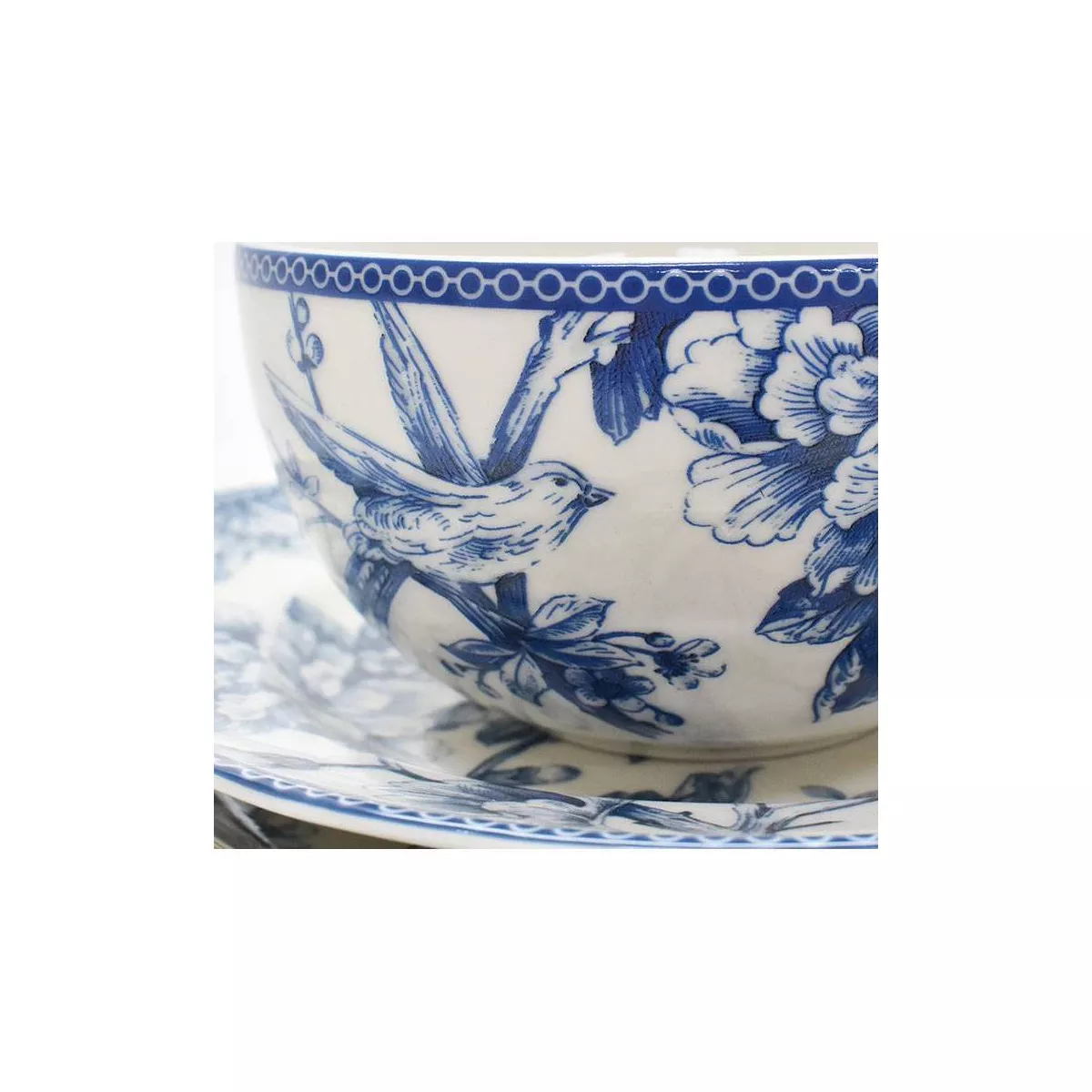 222 Fifth Adelaide Porcelain 16pc Dinnerware Set Blue