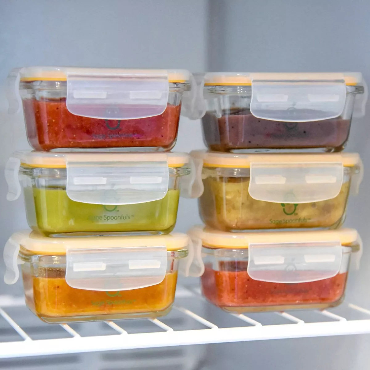 Sage Spoonfuls Tough Glass Tubs 6pk Durable Baby Food Storage Container - Clear - 4oz