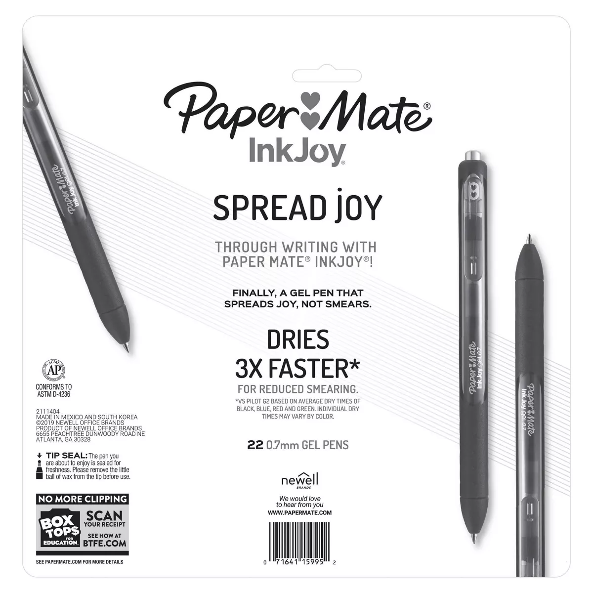 Paper Mate 22pk Inkjoy Rollerball Gel Pens Black