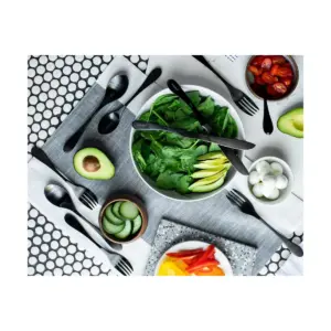 Knork Original Titanium 20 Piece Service for 4 Cutlery Silverware Utensil Flatware Set with Forks, Knives, and Spoons, Black Matte