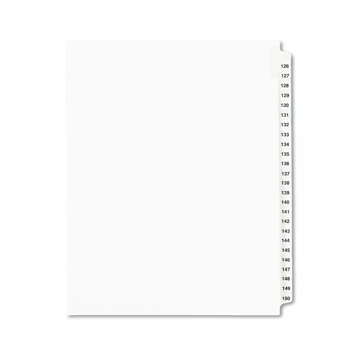 Avery-Style Legal Exhibit Side Tab Divider Title: 126-150 Letter White 01335