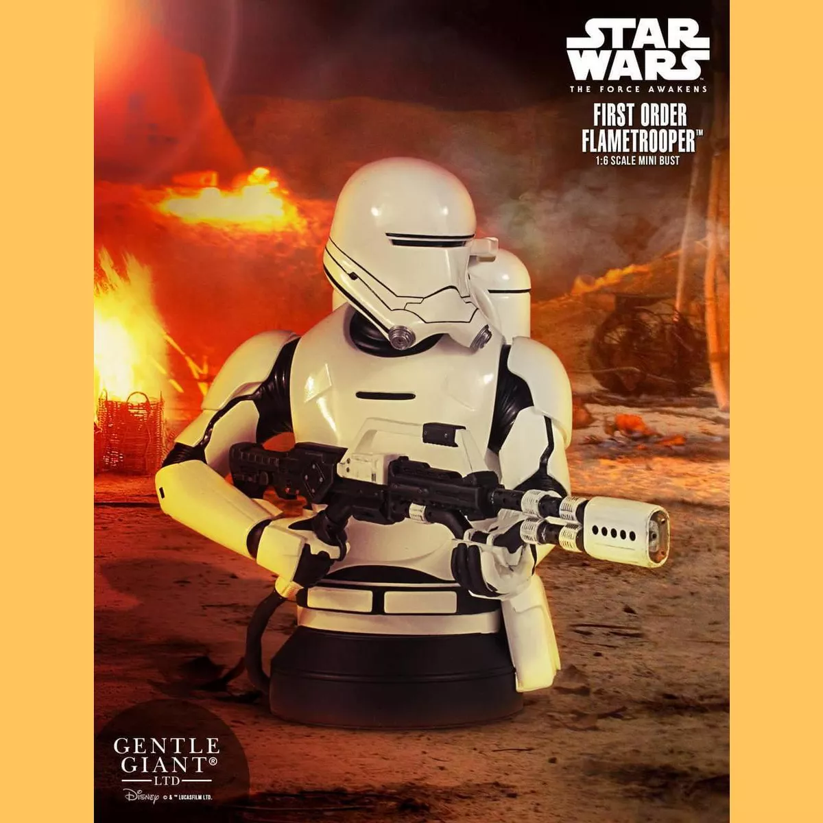 Gentle Giant Studios Star Wars First Order Flametrooper Figure Statue | 7-Inch Character Resin Bust