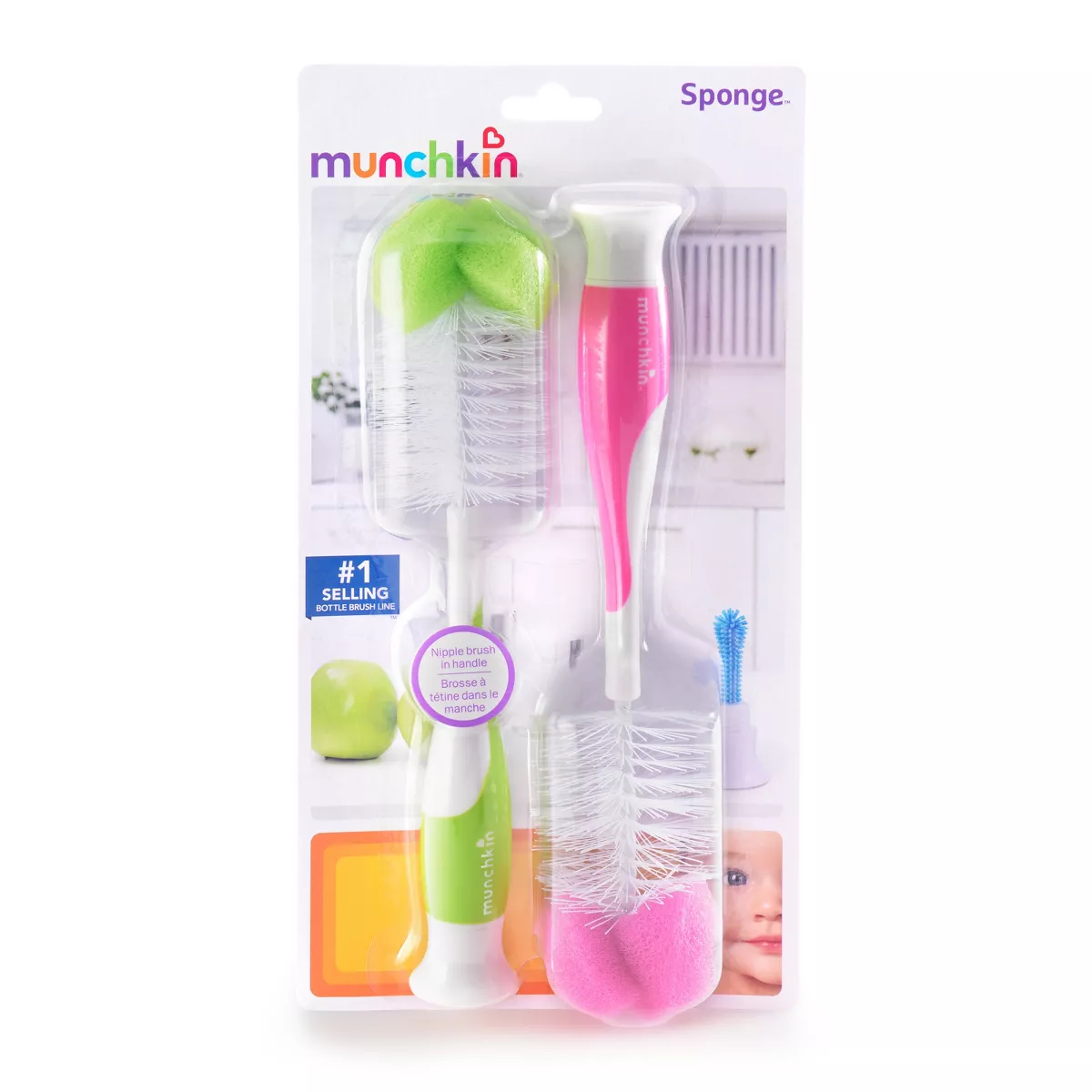 Munchkin Sponge Bottle Brush - 2pk