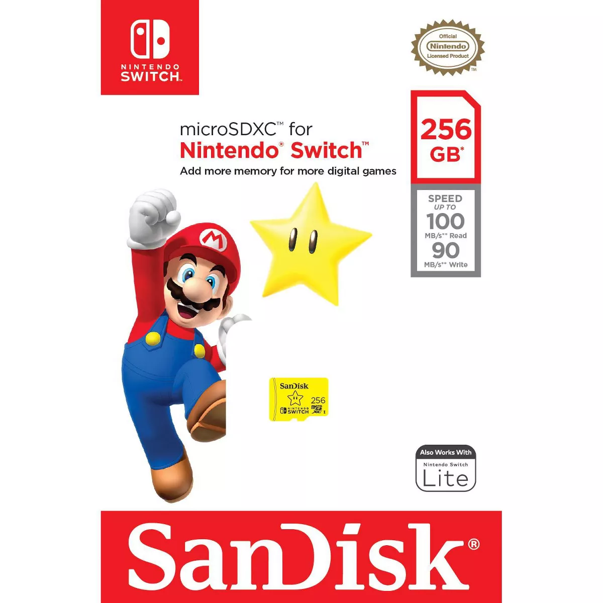 SanDisk 256GB microSDXC Memory Card, Licensed for Nintendo Switch