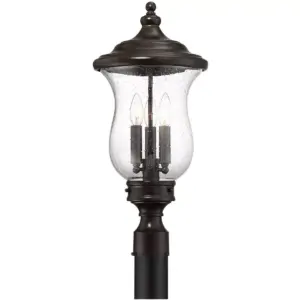 Franklin Iron Works Outdoor Post Light Fixture LED Dimmable Bronze 23