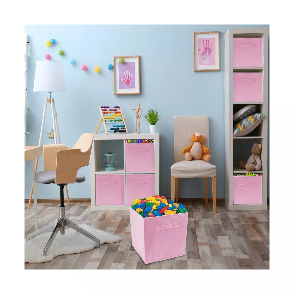 Sorbus 6pk Foldable Storage Cubes - Pastel Pink