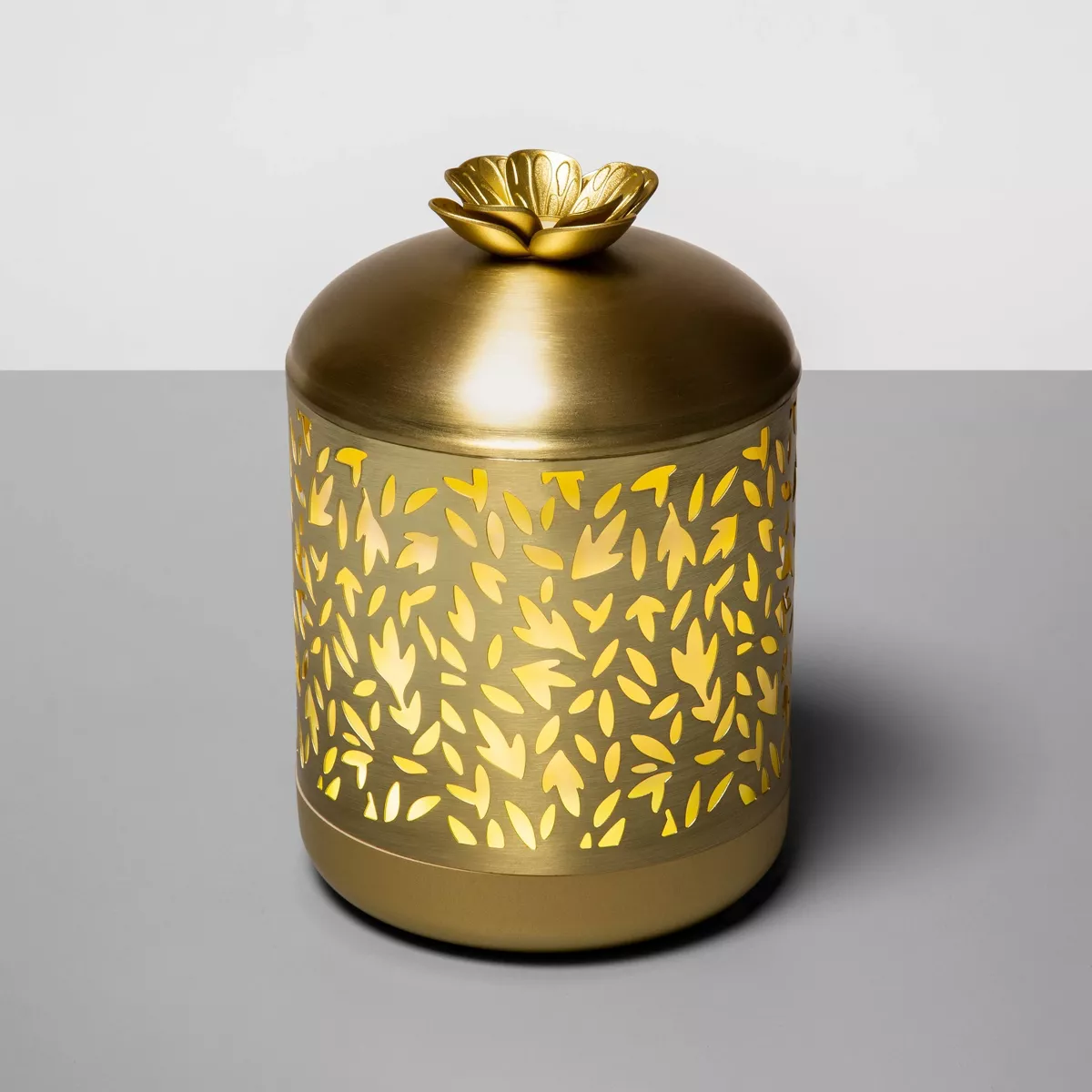 200ml Metal Flower Cutout Color-Changing Oil Diffuser Gold - Opalhouse™