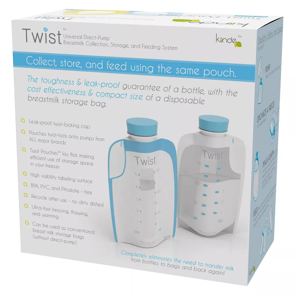 Kiinde 20ct Twist Breast Milk Storage Pouch