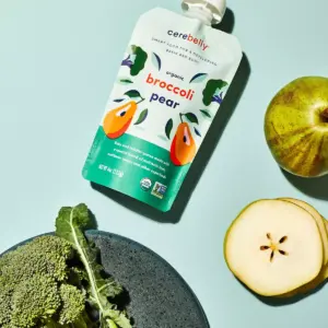 Cerebelly Clean Label Project Purity Award Winning, Broccoli Pear Organic Baby Food Pouch - 4oz