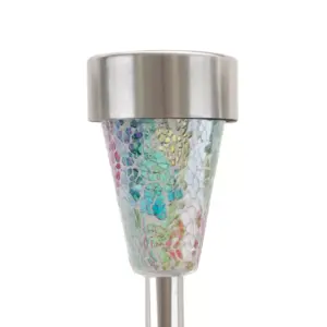 Solar Outdoor LED Light Mosaic Pillar Path and Walkway Lights Pure Garden
