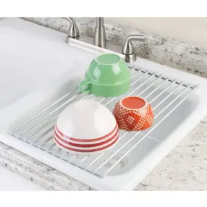 iDESIGN Metro Aluminum Over Sink Drain Board Silver