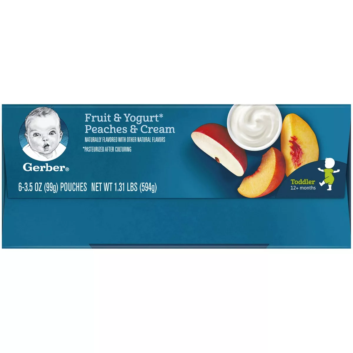 Gerber Toddler Food Fruit & Yogurt Peaches & Cream - 3.5oz