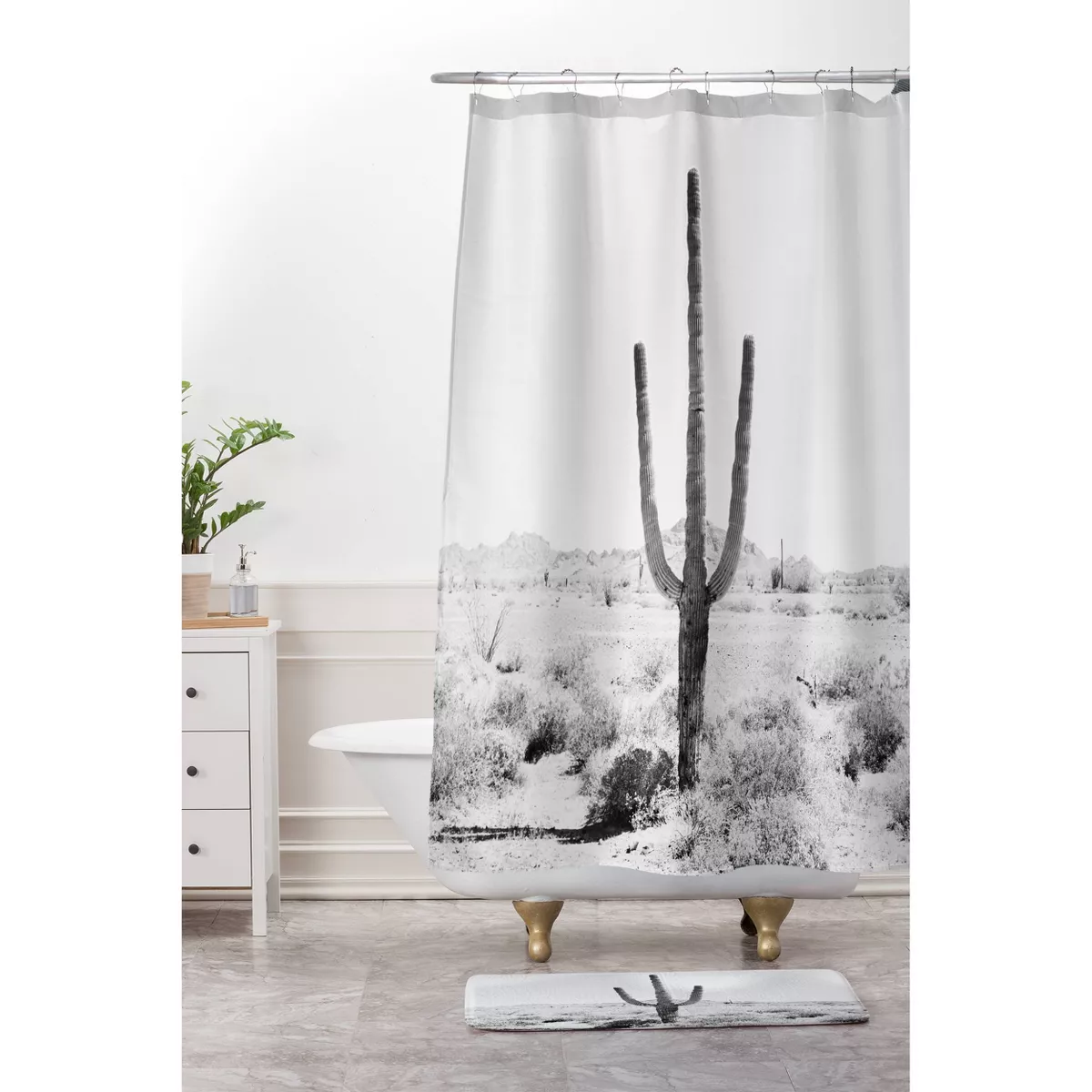 Desert Times Shower Curtain White - Deny Designs