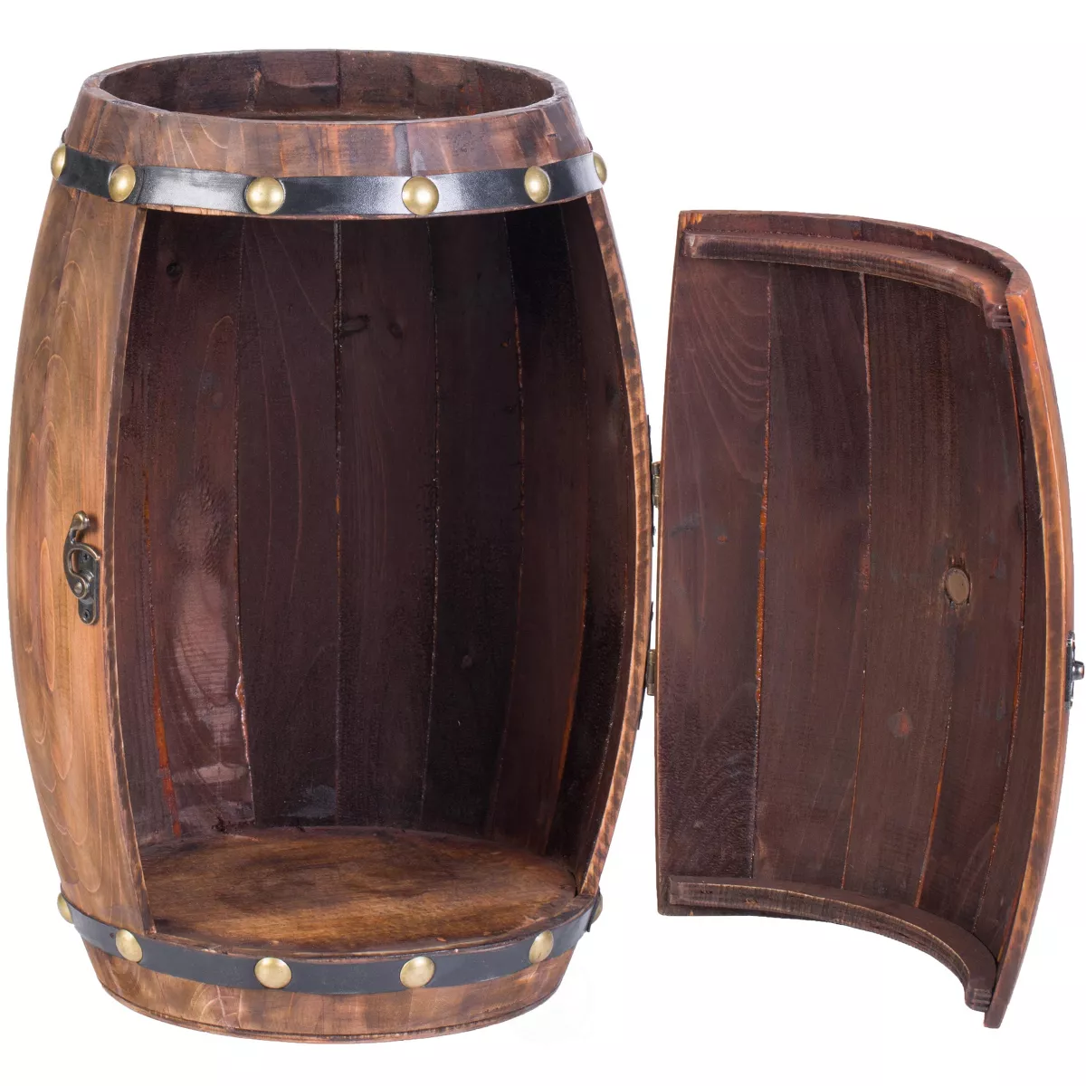 Vintiquewise Wooden Barrel Shaped Vintage Decorative Wine Storage Rack