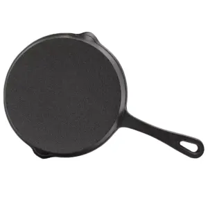 Gibson Home Campton 5.3 Inch Mini Round Cast Iron Frying Pan with Wooden Base
